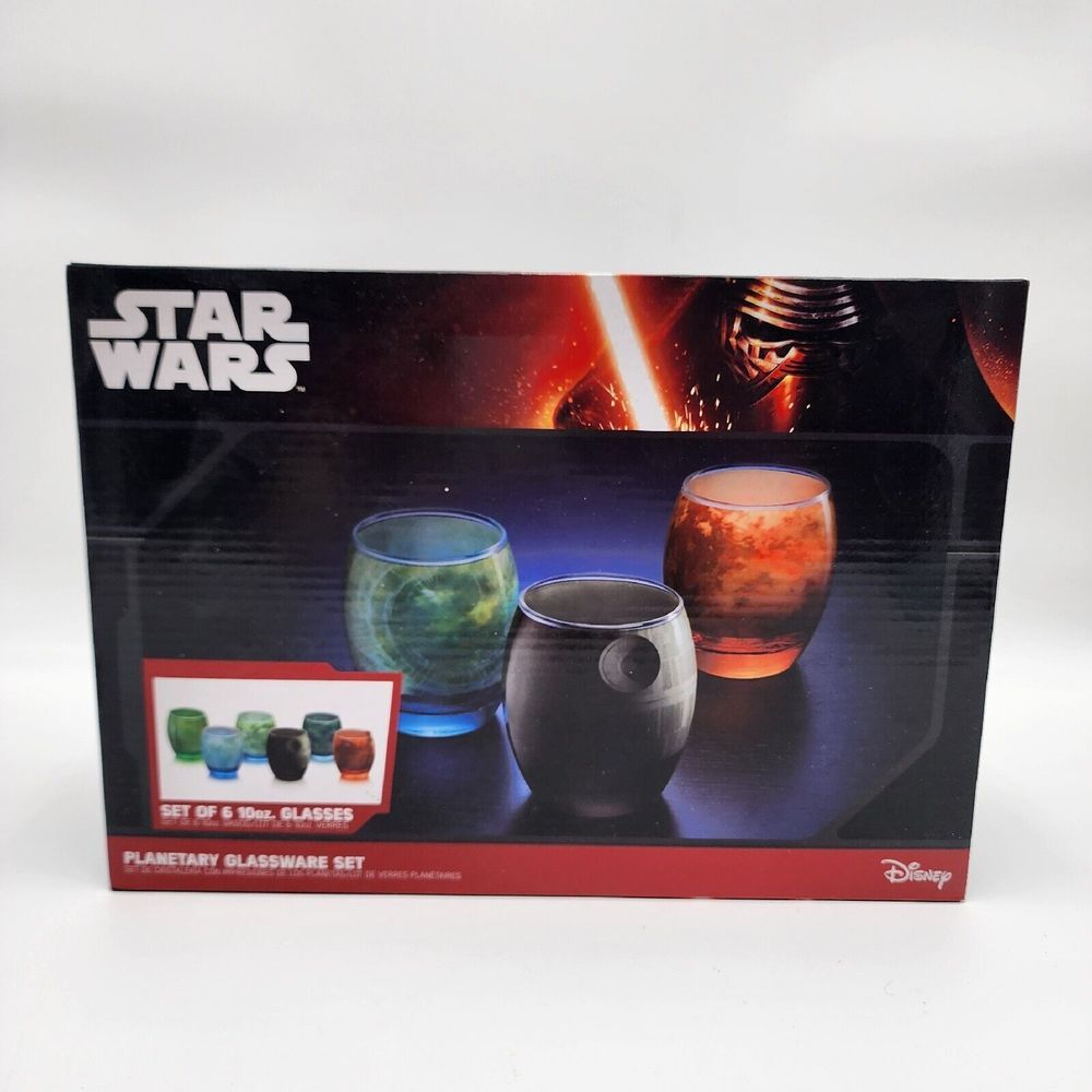 STAR WARS Planetary Glassware Set - THINKGEEK Exclusive - Six 10oz Glasses